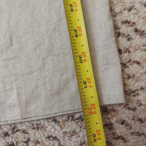 Willi Smith Womens Pants Linen Blend Crop Wide Leg Metallic Beige Khaki Size 10 - Picture 5 of 14